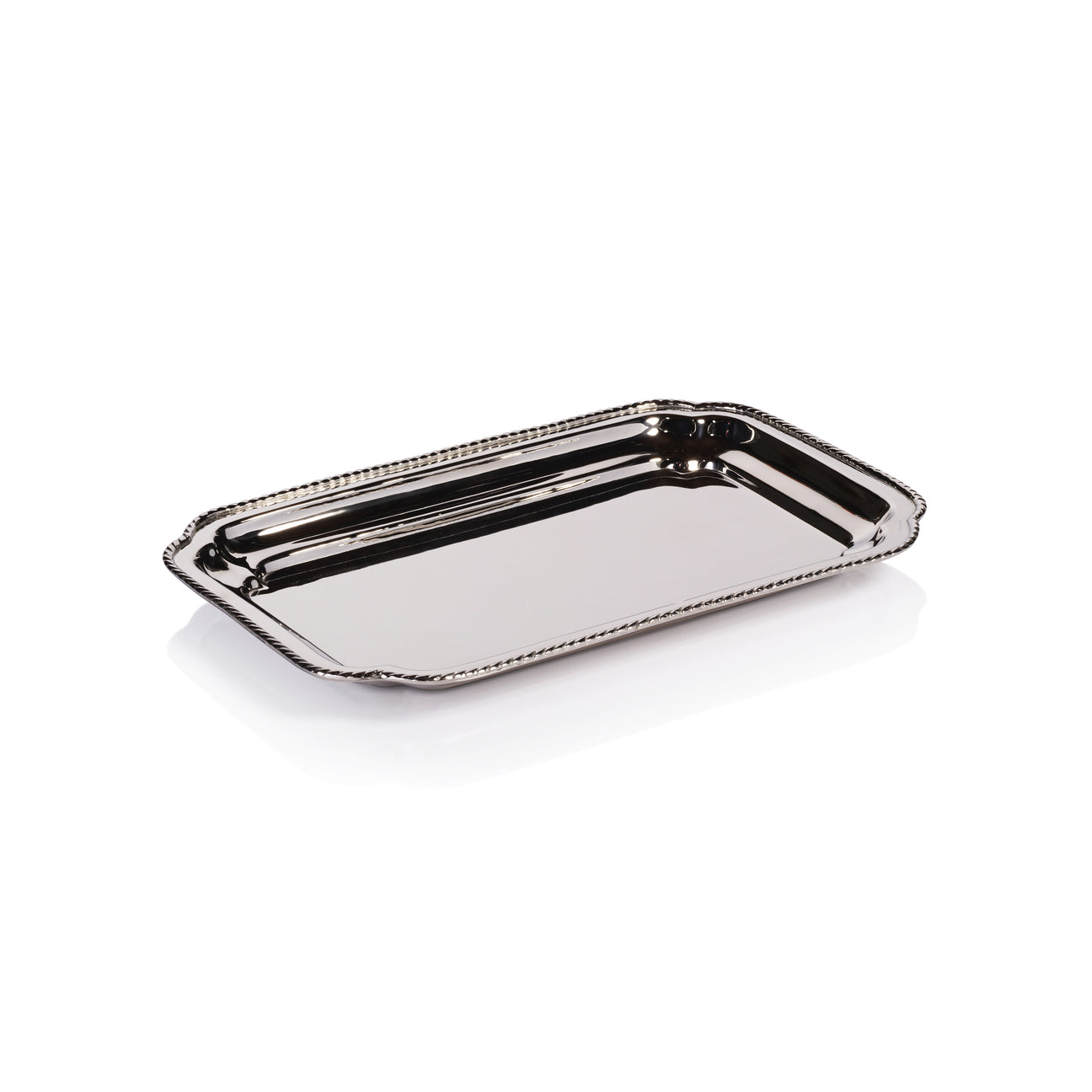 Andrea Brass Tray - Polished Nickel - Trays by Carlyle Avenue