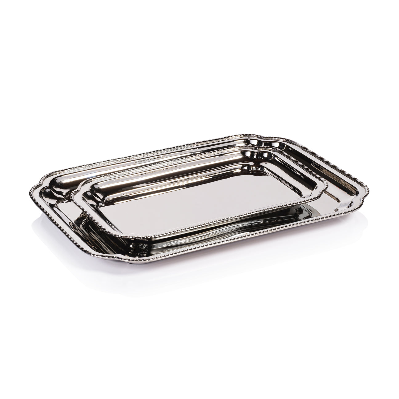 Andrea Brass Tray - Polished Nickel - Trays by Carlyle Avenue