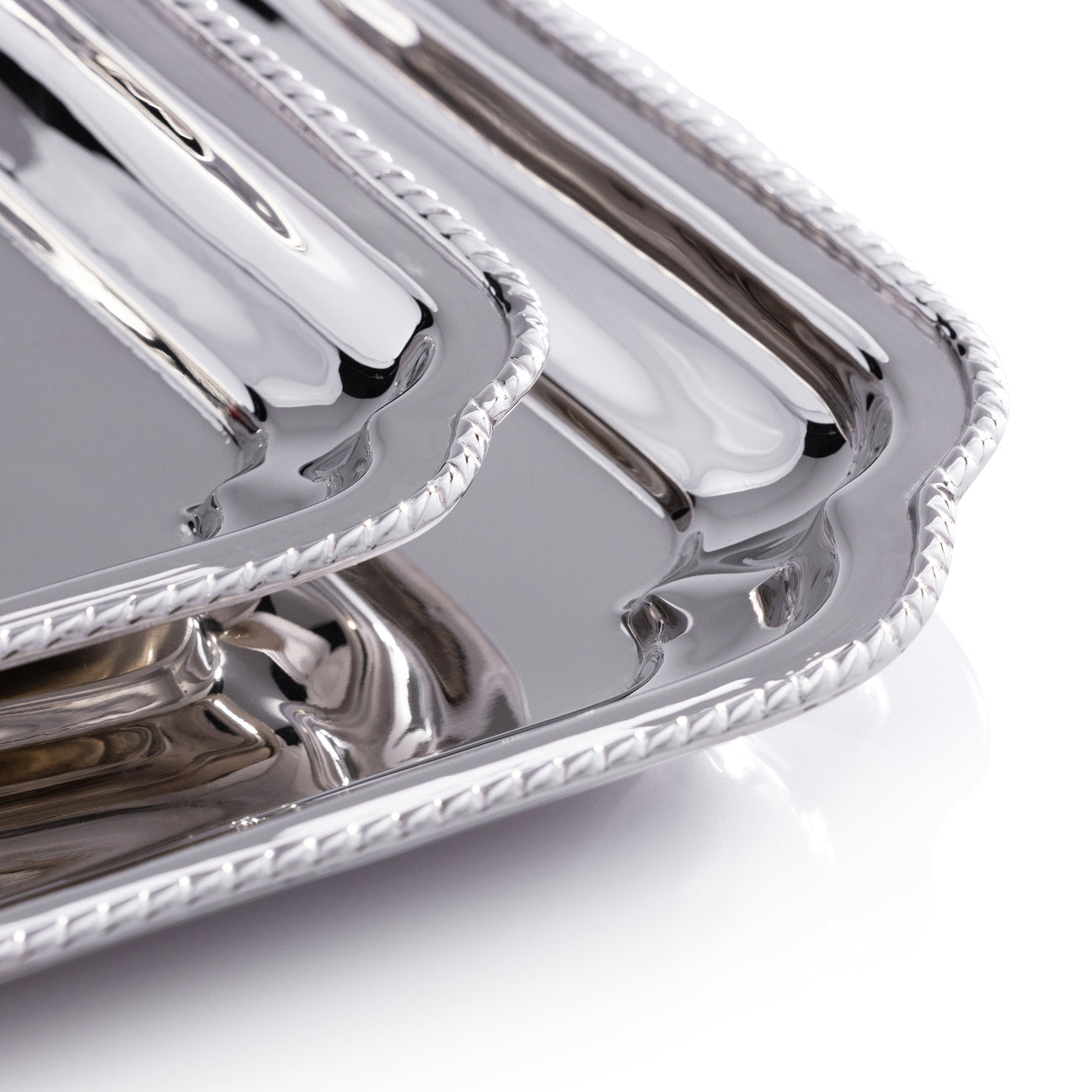 Andrea Brass Tray - Polished Nickel - Trays by Carlyle Avenue