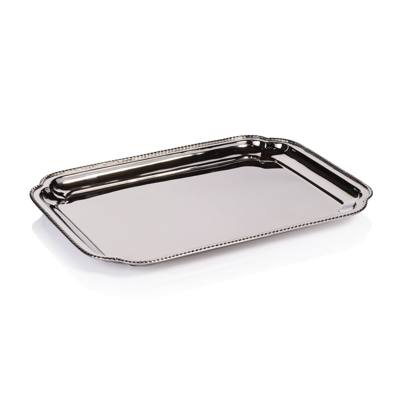 Andrea Brass Tray - Polished Nickel - Trays by Carlyle Avenue