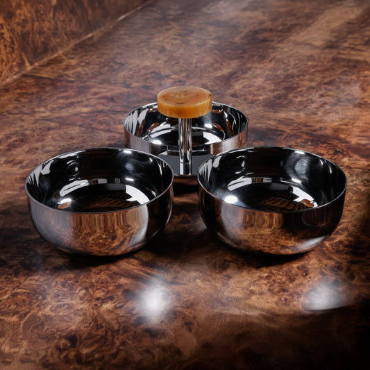 Spiga Condiment Set - Nickel & Amber
