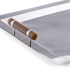 Spiga Serving Bar Tray - Nickel & Amber - Barware by Carlyle Avenue