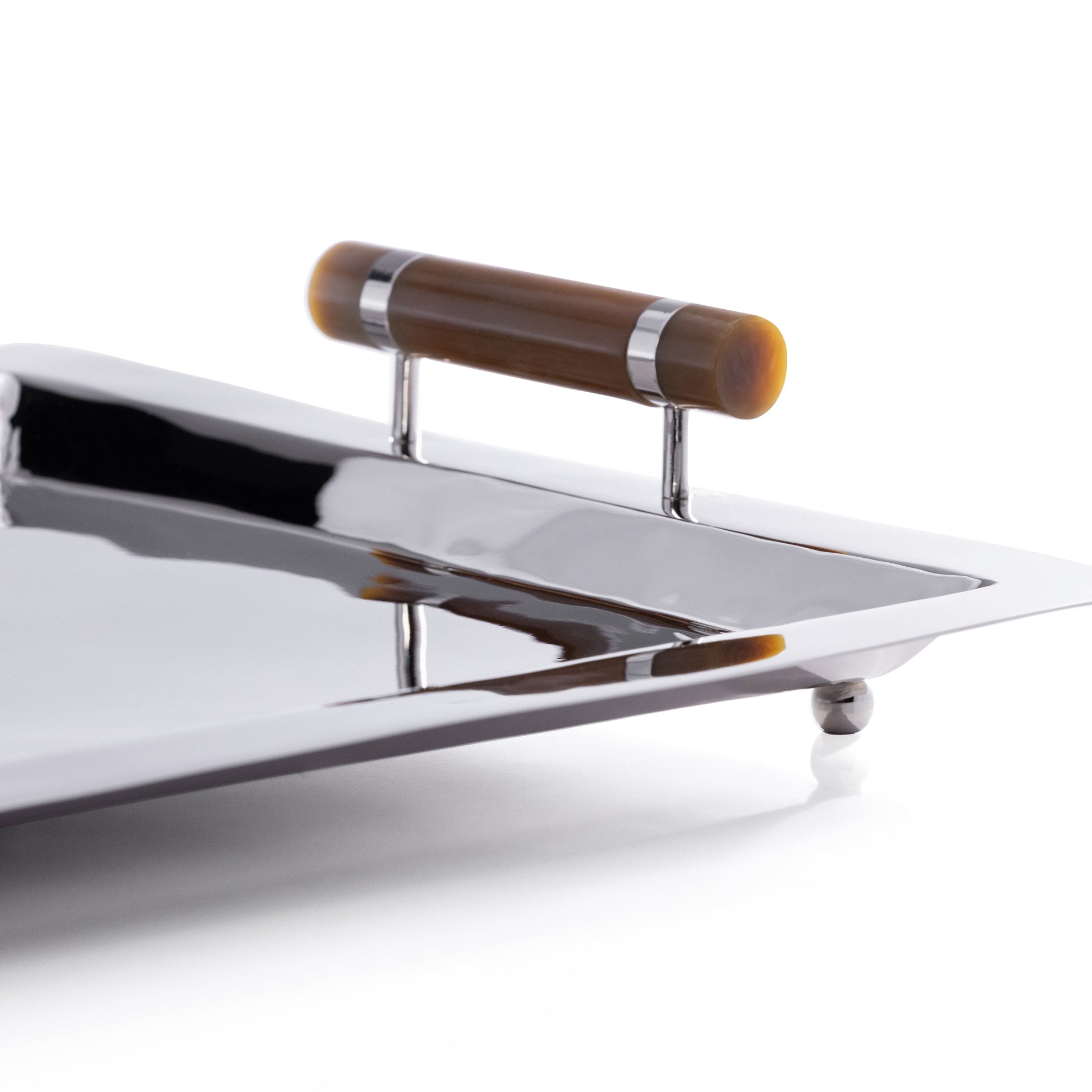 Spiga Serving Bar Tray - Nickel & Amber - Barware by Carlyle Avenue
