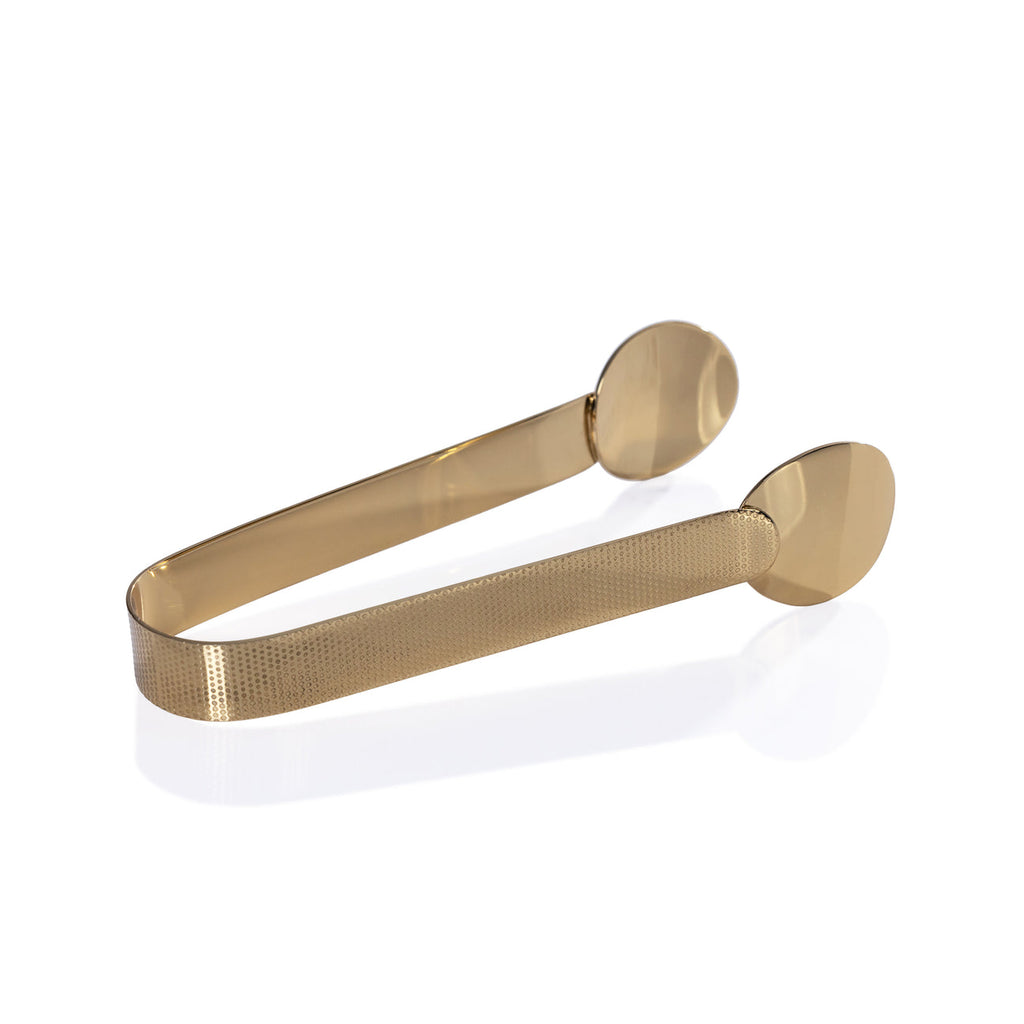 Spiga Textured Ice Tong - Gold - Barware by Carlyle Avenue