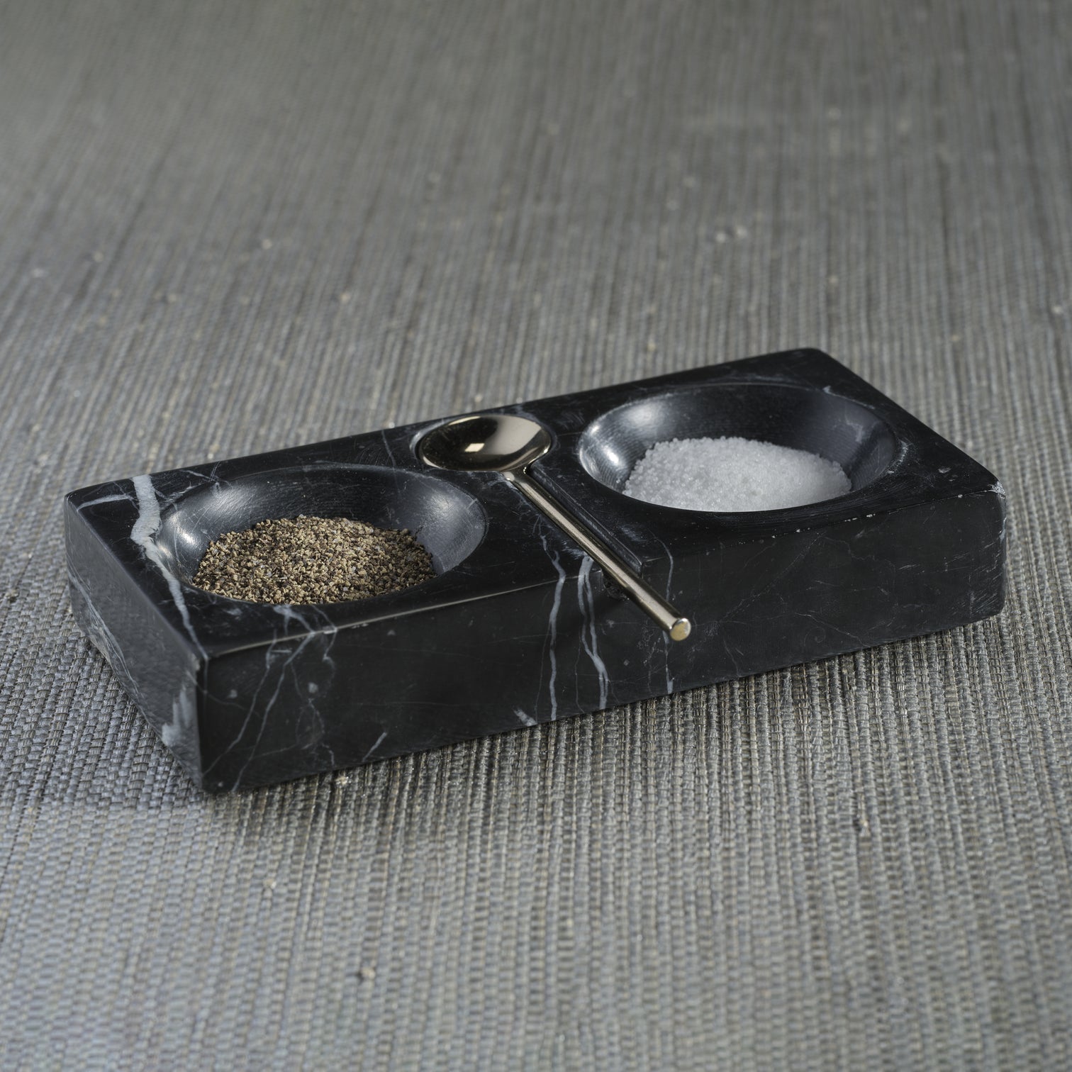 black marble salt and pepper