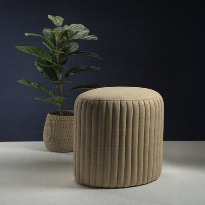 Fontainebleau Oval Fluted Raffia Ottoman