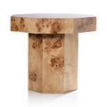 Burl Wood Octagon Side Table