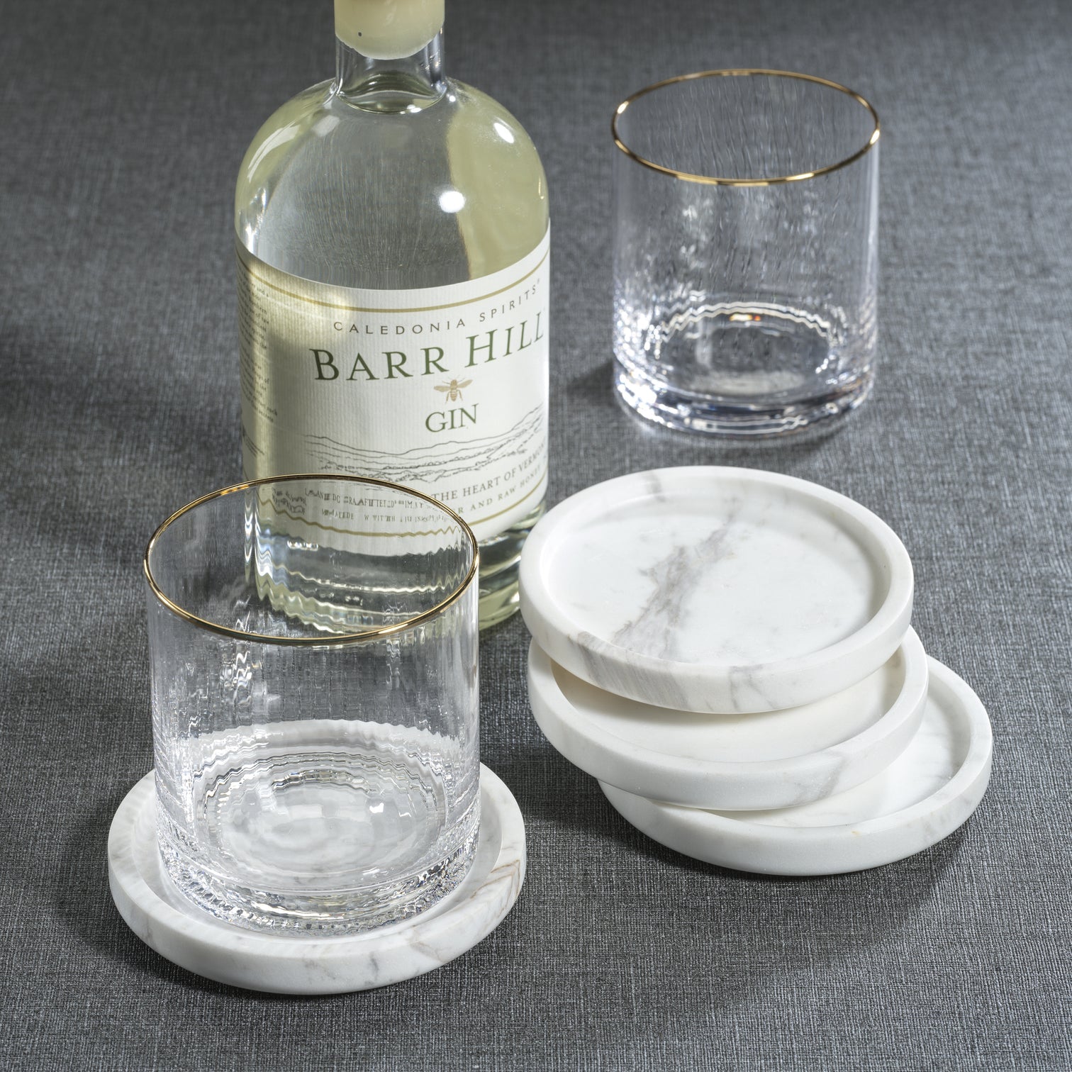 Marble Coaster - Set of 4 - Volakas White - Barware by Carlyle Avenue