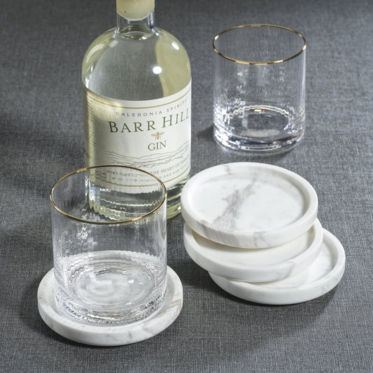 Marble Coaster - Set of 4 - Volakas White - Barware by Carlyle Avenue