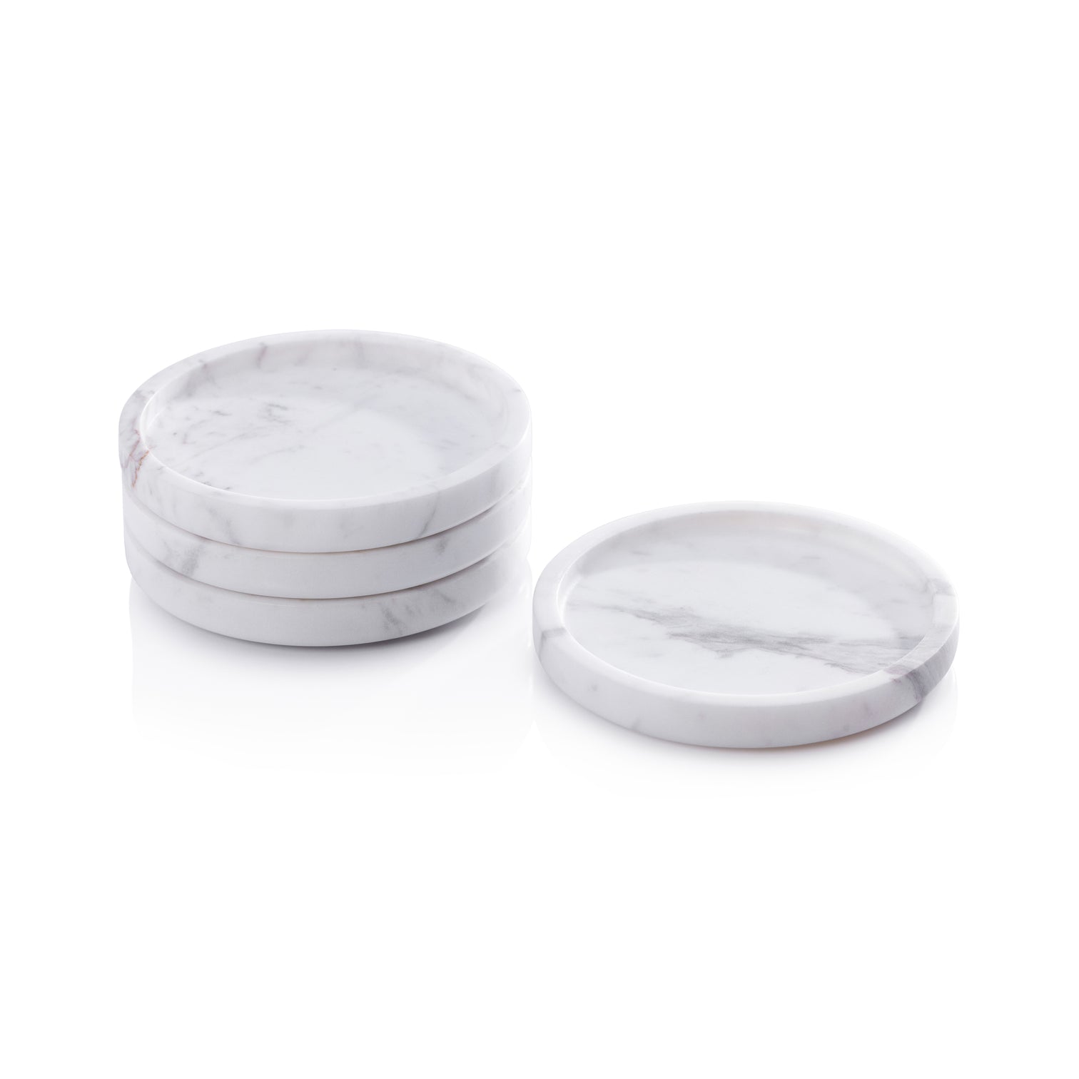 Marble Coaster - Set of 4 - Volakas White - Barware by Carlyle Avenue