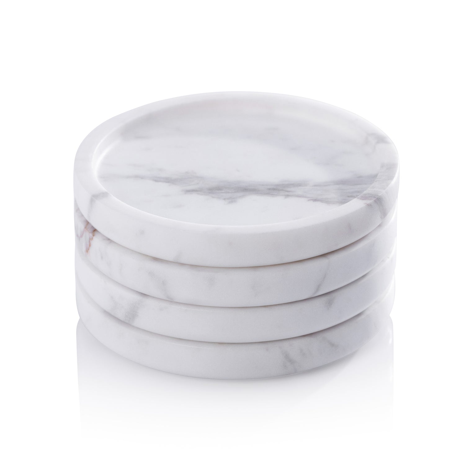 Marble Coaster - Set of 4 - Volakas White - Barware by Carlyle Avenue