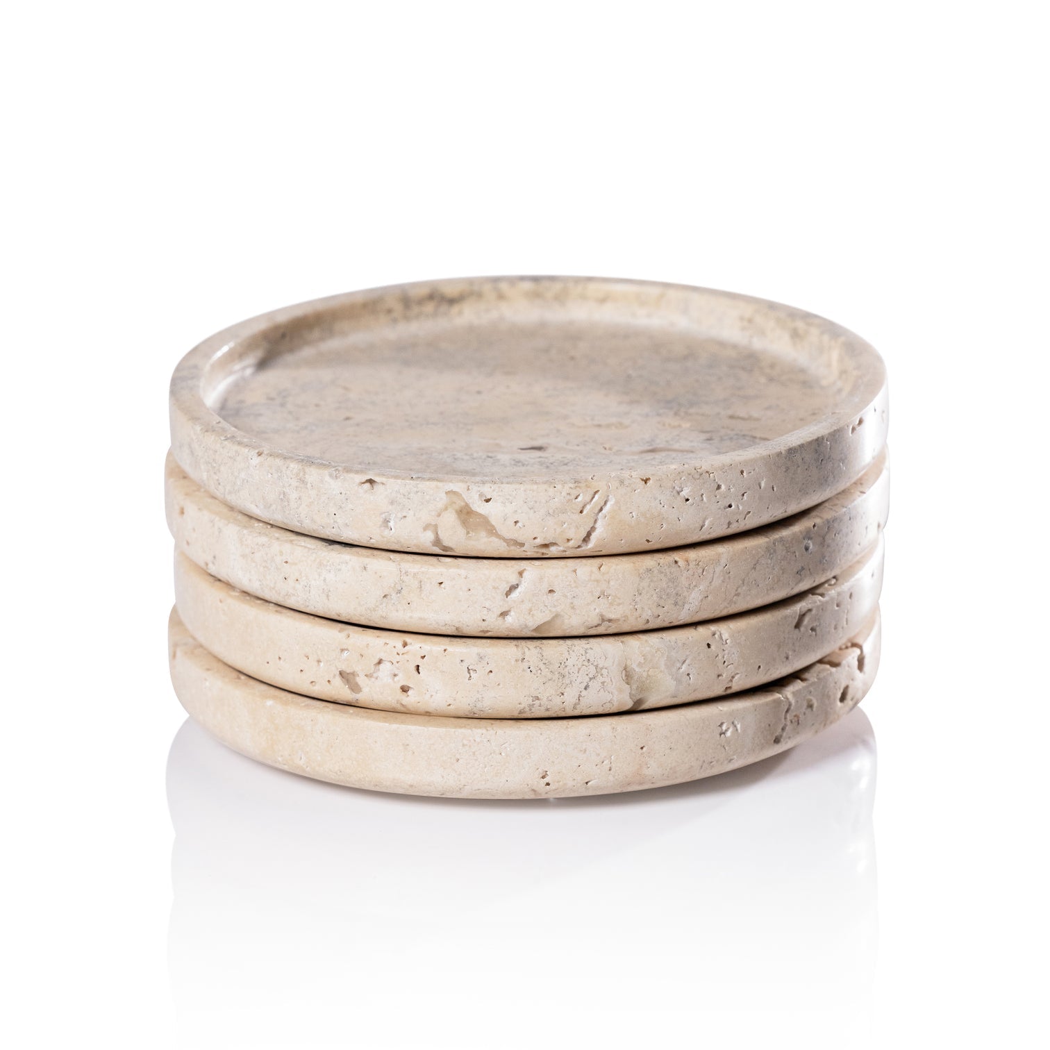 Marble Coaster - Set of 4 - Travertine - Barware by Carlyle Avenue