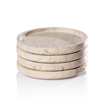 Marble Coaster - Set of 4 - Travertine - Barware by Carlyle Avenue