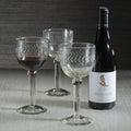 Tuscan Handmade Etched Glass Wine Goblet, Set of 4 - Drinkware by Carlyle Avenue
