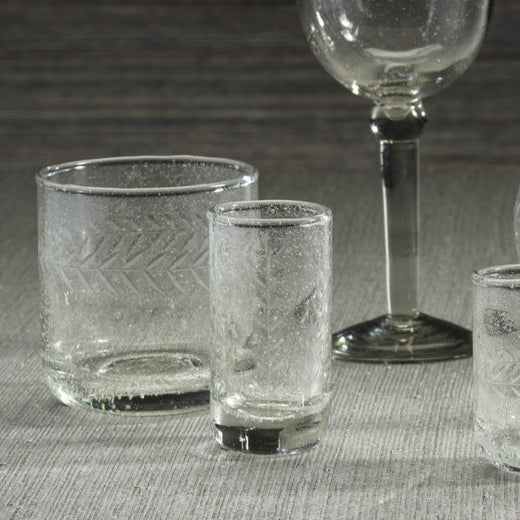 Tuscan Handmade Etched Glass Wine Goblet, Set of 4 - Drinkware by Carlyle Avenue