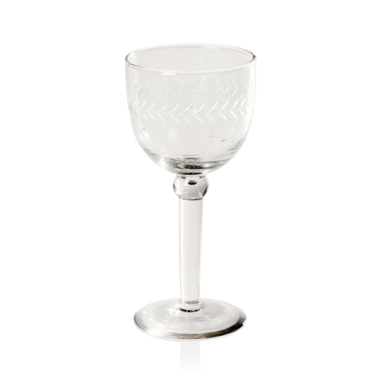 Tuscan Handmade Etched Glass Wine Goblet, Set of 4 - Drinkware by Carlyle Avenue