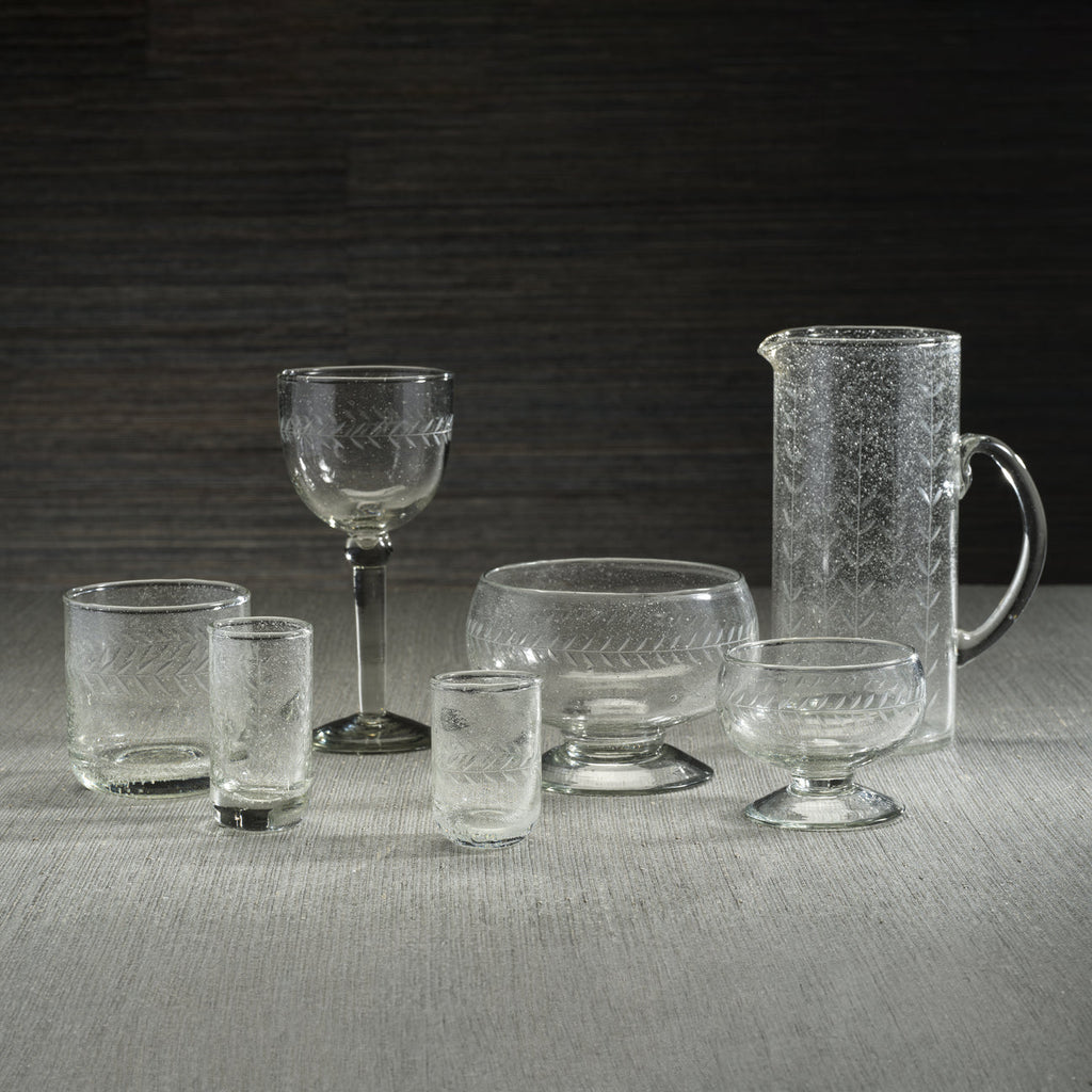Tuscan Handmade Etched Glass Pitcher - Drinkware by Carlyle Avenue