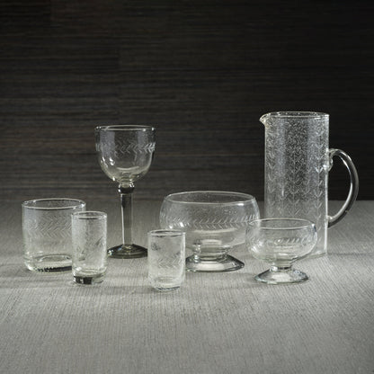 Tuscan Handmade Etched Glass Pitcher - Drinkware by Carlyle Avenue