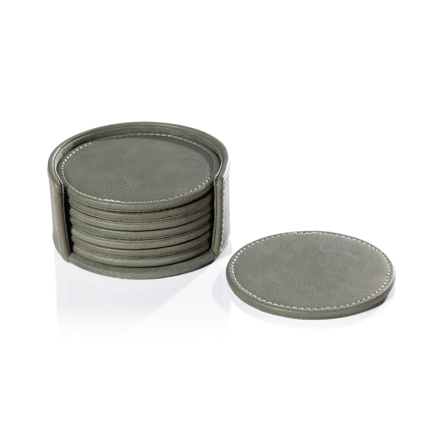 Leather Coasters - Set of 8 - Sage - Coasters by Carlyle Avenue