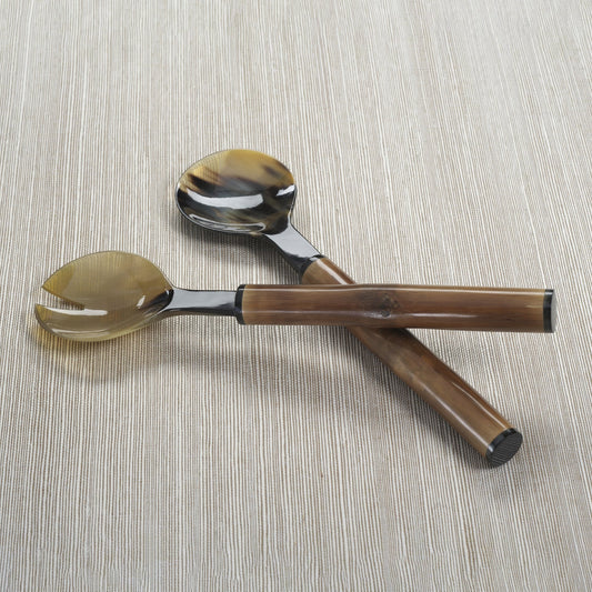 Bamboo and Horn Salad Server Set - Small