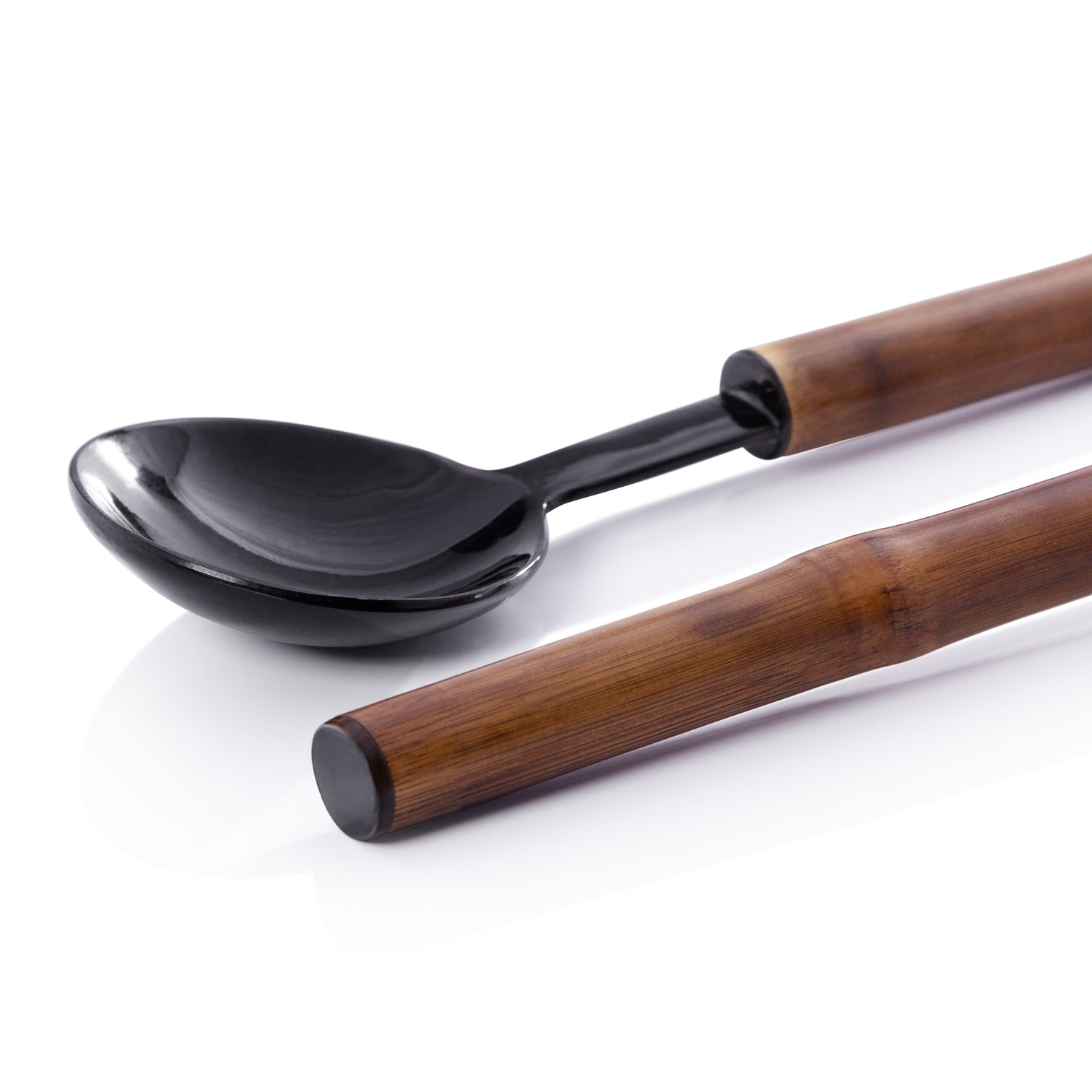 Bamboo and Horn Salad Server Set - Small - Serveware by Carlyle Avenue