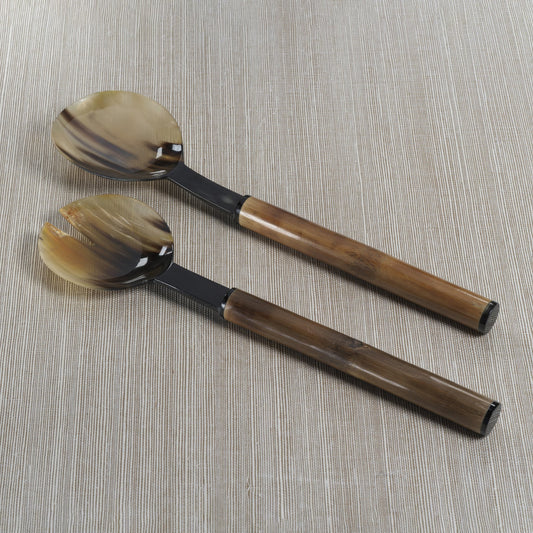 Bamboo and Horn Salad Server Set - Large - Serveware by Carlyle Avenue