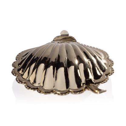 Cap Ferrat Fan Shell Lidded Bowl with Spoon - Polished Gold - PREORDER - Bowls by Carlyle Avenue