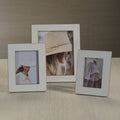 Nappa Leather Photo Frame - White & Gray - Picture Frames by Carlyle Avenue