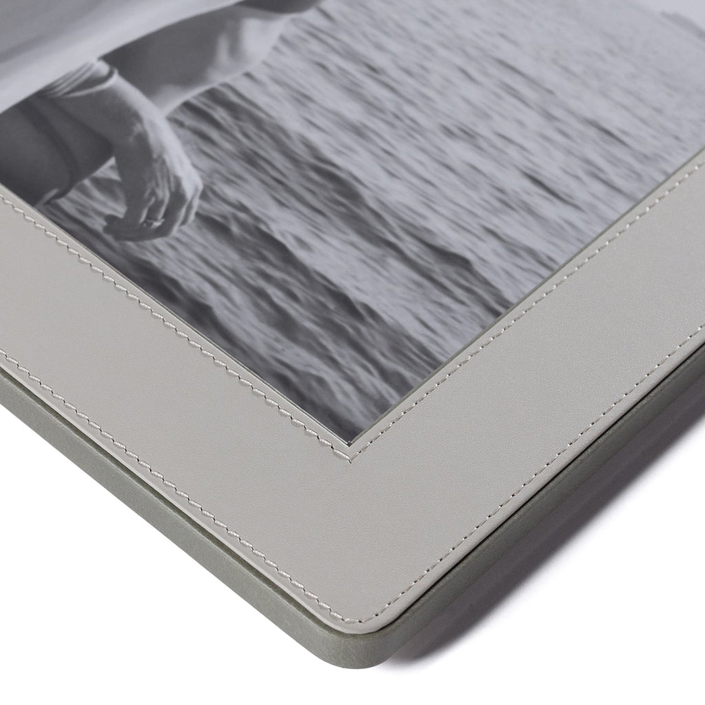Nappa Leather Photo Frame - Gray & Sage - Picture Frames by Carlyle Avenue