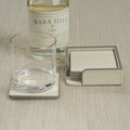 Nappa Leather Coaster Set - Cream & Gray - Coasters by Carlyle Avenue