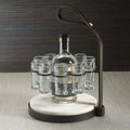 Tequilero 10 Shot Tequila Set with Marble Cutting Board - Dark Bronze