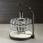 Tequilero 10 Shot Tequila Set with Marble Cutting Board - Dark Bronze