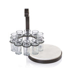 Tequilero 10 Shot Tequila Set with Marble Cutting Board - Dark Bronze