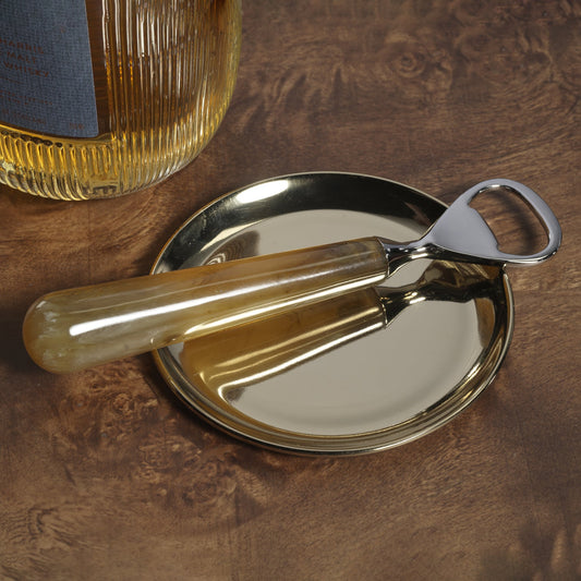 Spiga Bottle Opener - Nickel w/ Amber Accent - Barware by Carlyle Avenue
