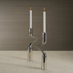 Liaison Candle Holder - Polished Nickel - Candle Holders by Carlyle Avenue