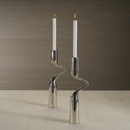 Liaison Candle Holder - Polished Nickel - Candle Holders by Carlyle Avenue