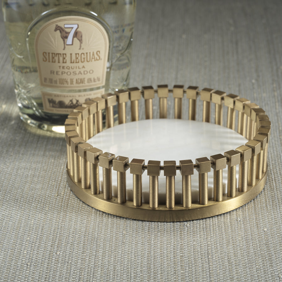 Marbelle Metal and Marble Bottle Coaster