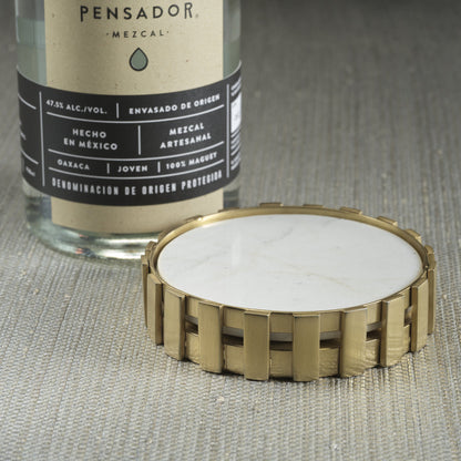 Forge Metal and Marble Bottle Coaster