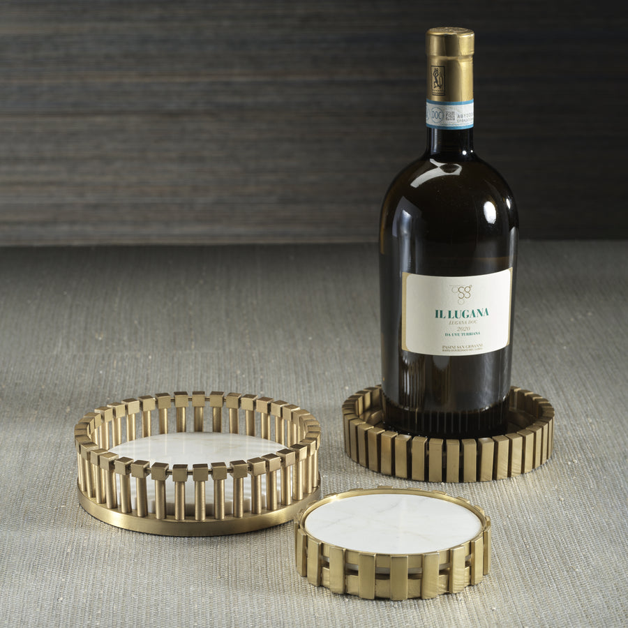 Forge Metal and Marble Bottle Coaster