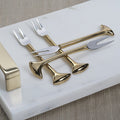 Sable Set of 4 Cheese and Cocktail Forks - Gold - CARLYLE AVENUE