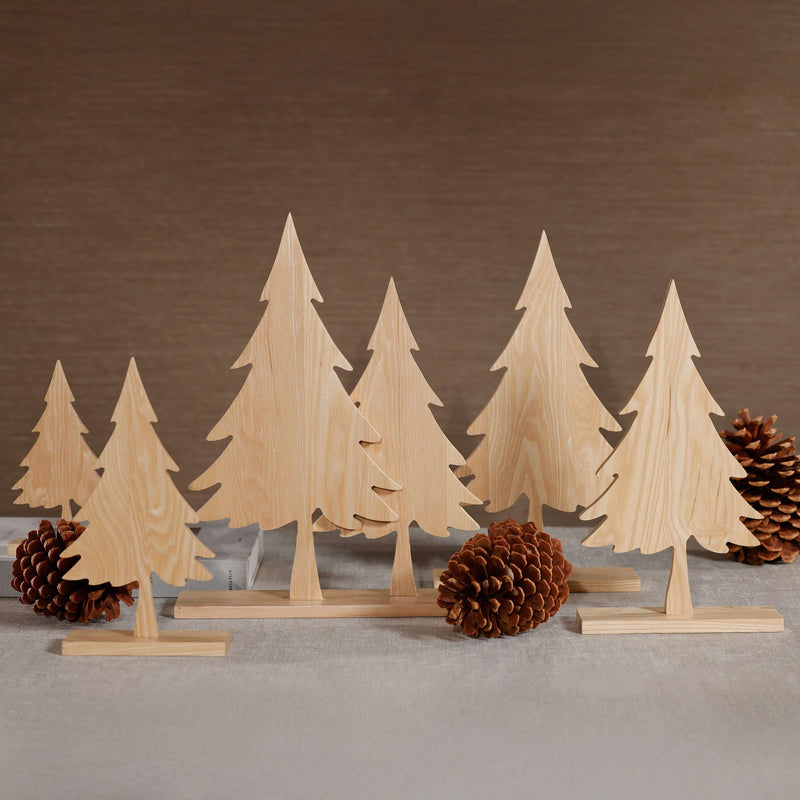 Ash Wood Silhouette Tree on Base - Christmas Decor by Carlyle Avenue