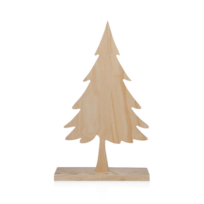 Ash Wood Silhouette Tree on Base
