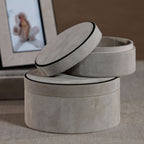 Arden Suede Leather Round Box - CARLYLE AVENUE