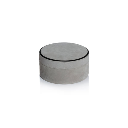 Arden Suede Leather Round Box - CARLYLE AVENUE