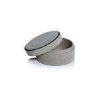 Arden Suede Leather Round Box - CARLYLE AVENUE