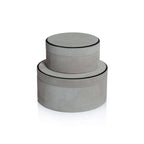 Arden Suede Leather Round Box - CARLYLE AVENUE