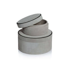 Arden Suede Leather Round Box - CARLYLE AVENUE