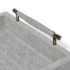 Arden Suede Leather Tray with Brass Handles