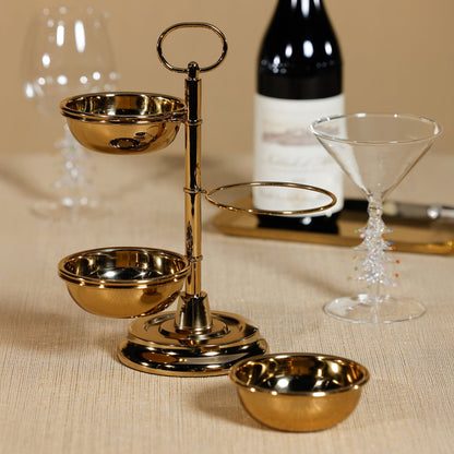 3-Tier Alloy Condiment Set - Polished Gold - PREORDER
