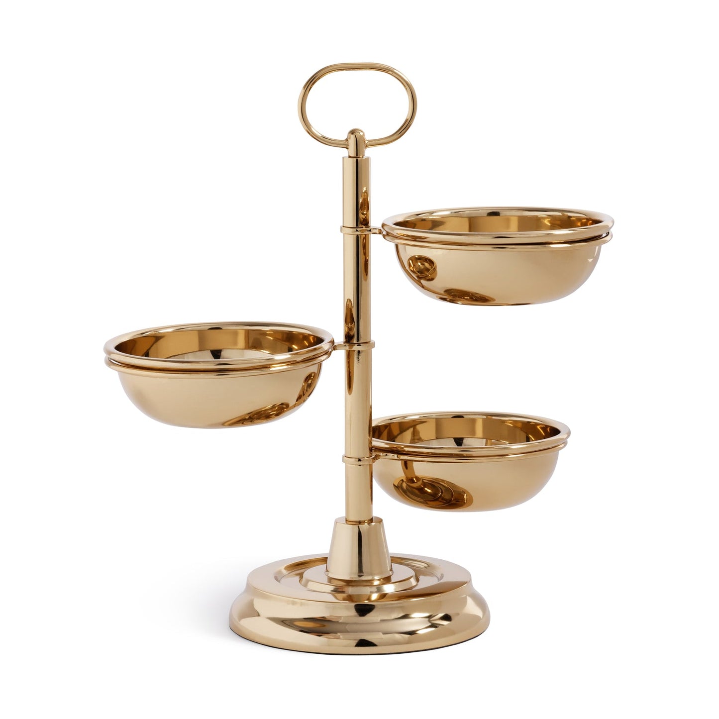 3-Tier Alloy Condiment Set - Polished Gold